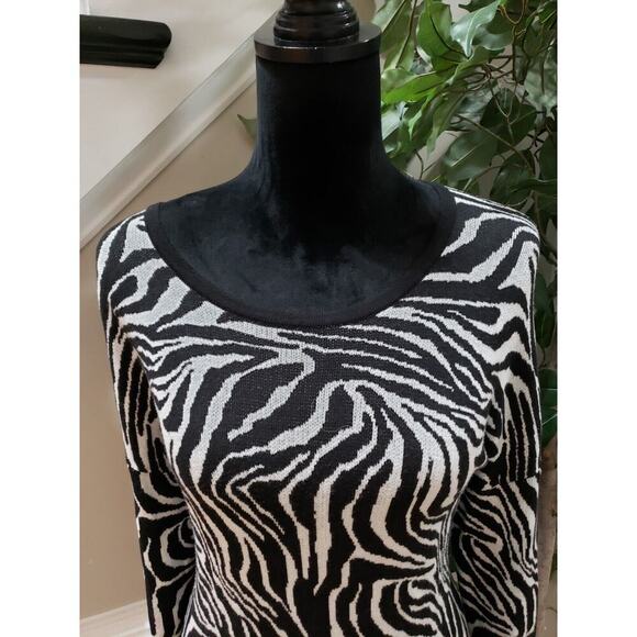 Est. 1946 Womens Black Animal Print Cotton Round Neck Long Sleeve Sweater Large - Picture 3 of 12